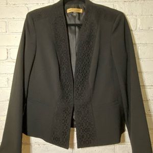 Beautiful black suit coat with lace accent
